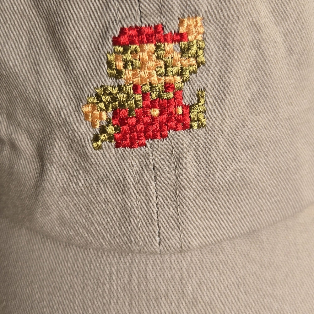 Super Mario Khaki Embroidered Baseball Cap - Tan and Red Accent - Picture 4 of 7